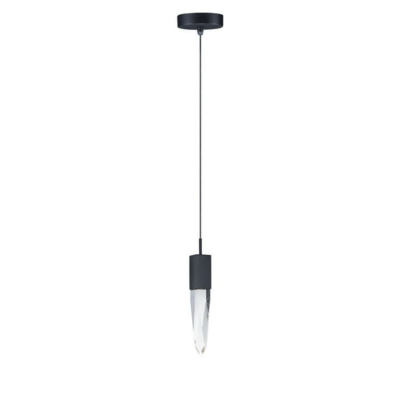 E31242-20BK ET2 Lighting Quartz-6W 1 LED Pendant-4.75 Inches wide by 17.25 inches high-Black Finish