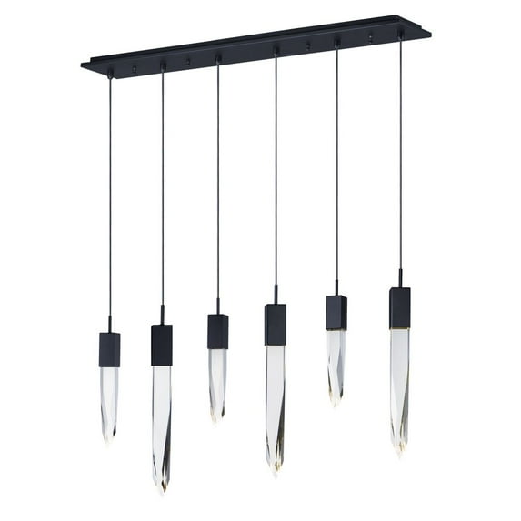 E31245-20BK ET2 Lighting Quartz-36W 6 LED Pendant-39.25 Inches wide by 21 inches high-Black Finish
