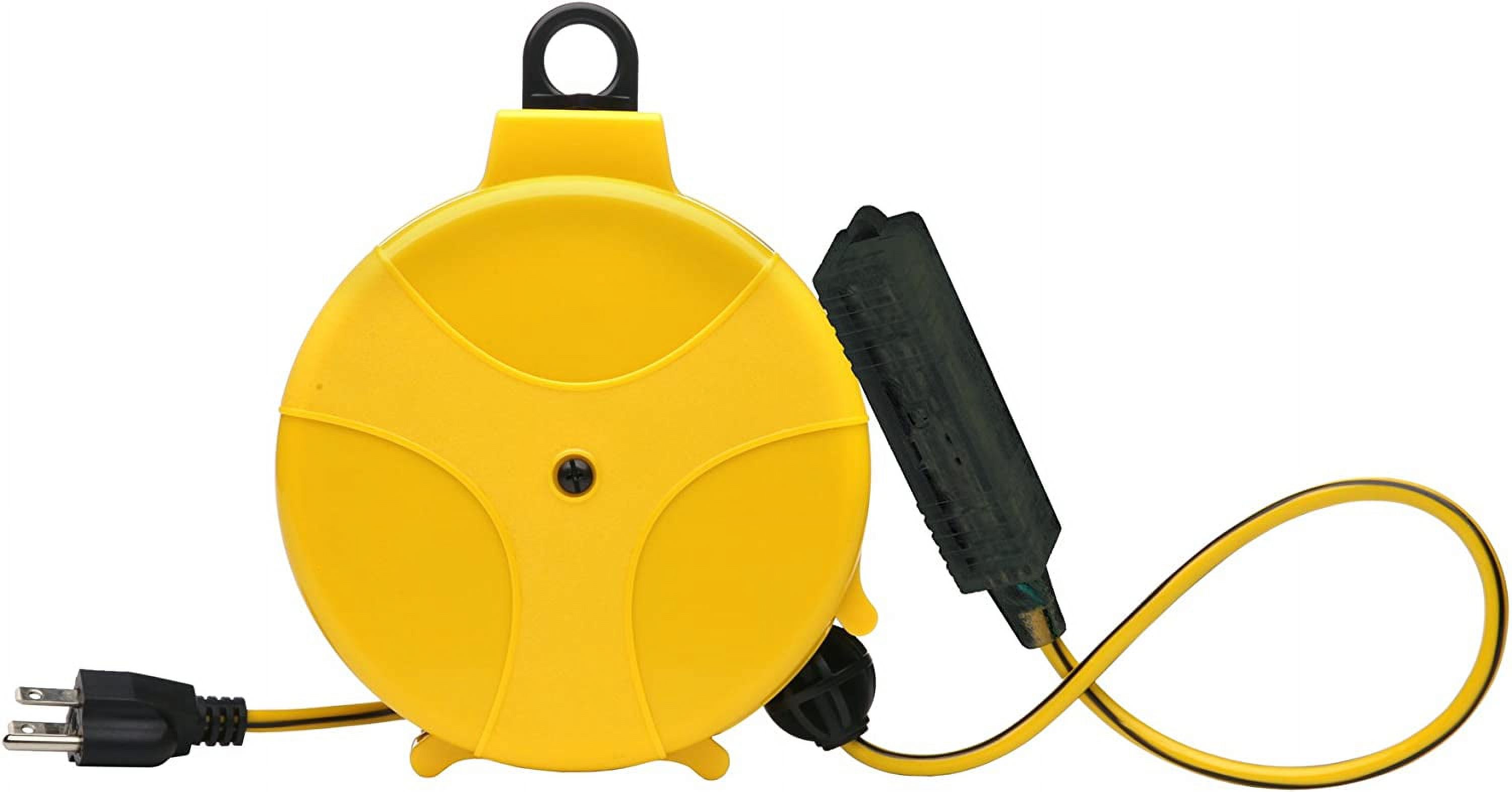 E315 20Foot Yellow Retractable Extension Cord Reel