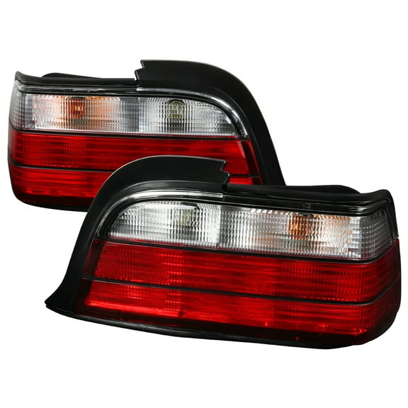 E36 TAIL LIGHTS RED CLEAR COUPE MODEL Made for and Compatible with 92-98 BMW 3-SERIES