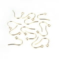 thumbnail image 1 of E368 - 100 pcs 304 Stainless Steel Golden Earring Hooks with Loop Hole - 18mm x 18mm - Hypoallergenic! Tarnish Resistant!, 1 of 3