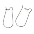 thumbnail image 1 of E434 - 50 pcs. 304 Stainless Steel Kidney Earwire Earring Hooks - 20mm x 9mm - 21 Gauge (0.7mm Thick) - Hypoallergenic! Tarnish Resistant, 1 of 3