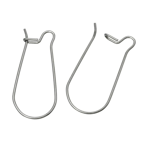 E434 - 50 pcs. 304 Stainless Steel Kidney Earwire Earring Hooks - 20mm x 9mm - 21 Gauge (0.7mm Thick) - Hypoallergenic! Tarnish Resistant