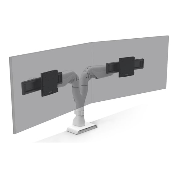 HAT Design Works E5 Dual Dynamic - Mounting kit (C-clamp, grommet mount) - for 2 LCD displays - white - screen size: up to 32"