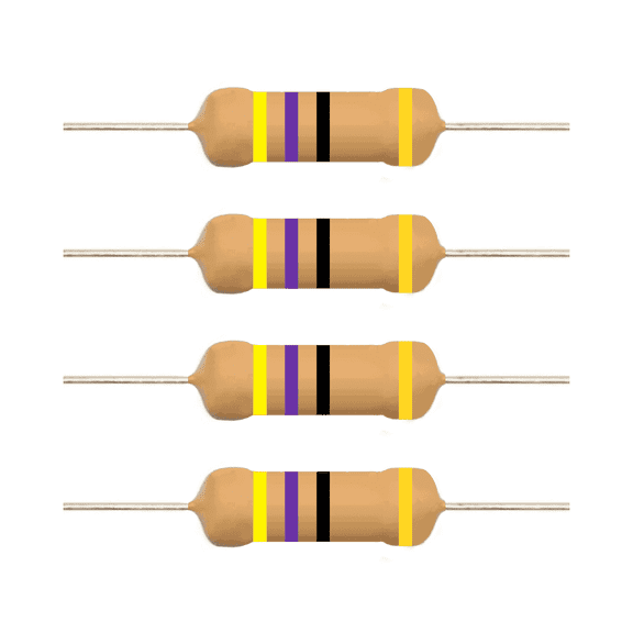 E5-Electronics Carbon Film Resistor 47 Ohm 1/4 Watt 20 Count