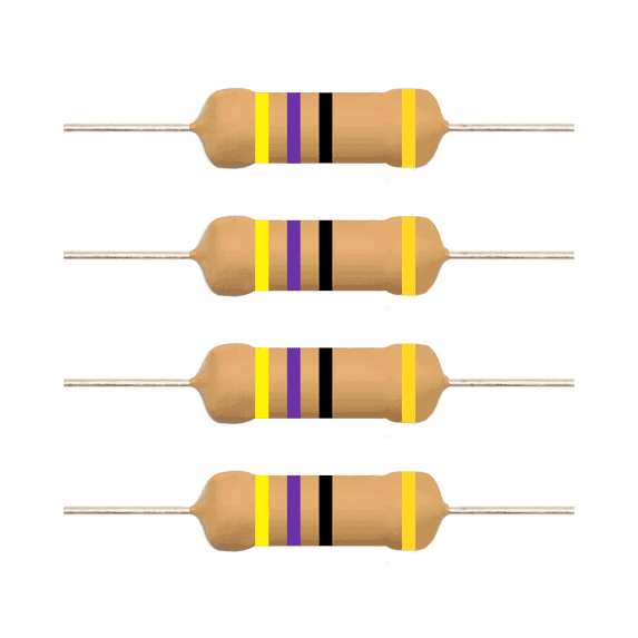 E5-Electronics Carbon Film Resistor 47 Ohm 1/4 Watt 20 Count