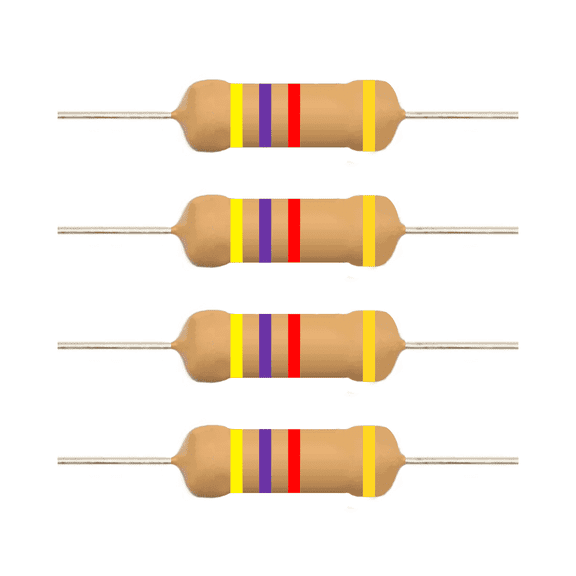 E5-Electronics Carbon Film Resistors 47k Ohm 1/2 Watt 20 Count