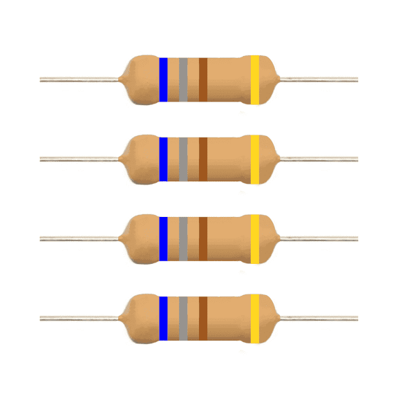 E5-Electronics Resistors Carbon Film 680 Ohm .25 Watt 5% Tolerance 40 Count