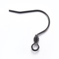 thumbnail image 1 of E528 - 20 pcs 304 Stainless Steel Earring Hooks with Spring - Gunmetal - 18mm x 18mm - Hypoallergenic! Tarnish Resistant! Hole size: 2mm, 1 of 2