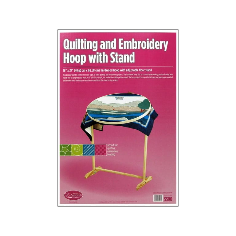 Word Warmth Mention oval quilting hoop with stand Inspector bird