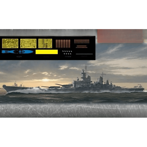 E57001 1/700 USS IOWA 1944 BB-61 Navy Battleship Model-Deluxe Edition