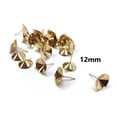 thumbnail image 1 of E595 - 10 pcs. (5 pairs) 304 Stainless Steel Earring Cone Posts Studs with Parallel Loop - Golden - For 12mm Pointed Back Rhinestones - Hole: 1mm, 1 of 2