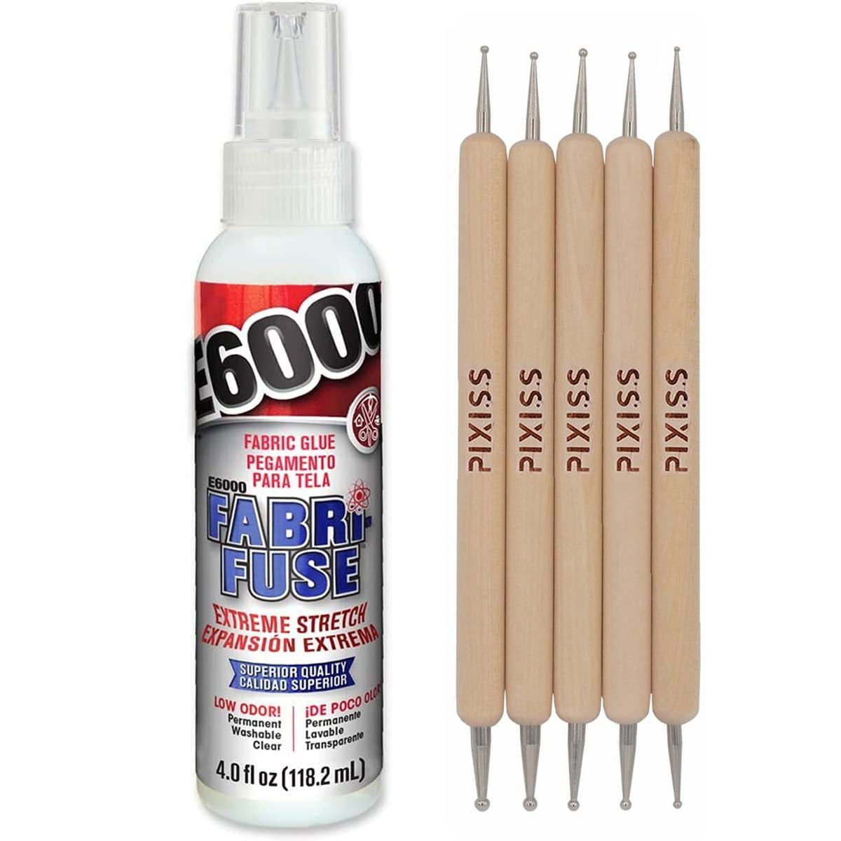 Leather Glue Adhesive - Aleenes Leather Fabric Glue for Patches, Upholstery, Tears, Canvas, Clothing, Leather Punch Pen Tool with 6 Replacement Tips
