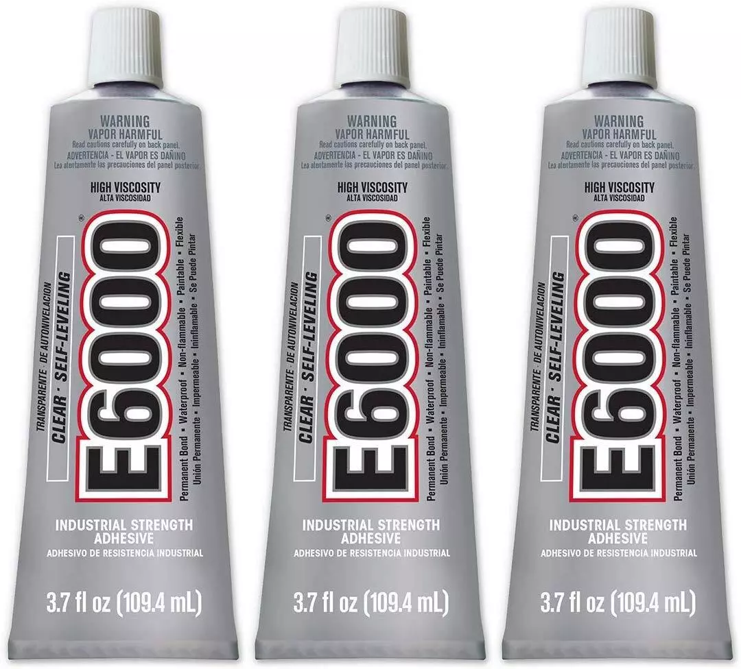 E6000 High Viscosity Adhesive, 3.7 Fluid Ounces - 3 Pack