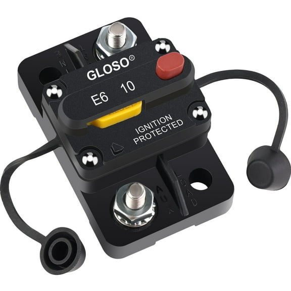 E69 GLOSO 10A Mid Range Mini Manual Reset (T3) Circuit Breaker, Compact Midum IP66, Marine Auto Truck (10A)