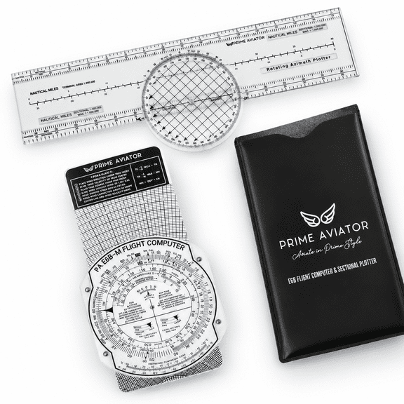 E6B Flight Computer & Aviation Plotter Kit for Student Pilots with Guide and Protective Case