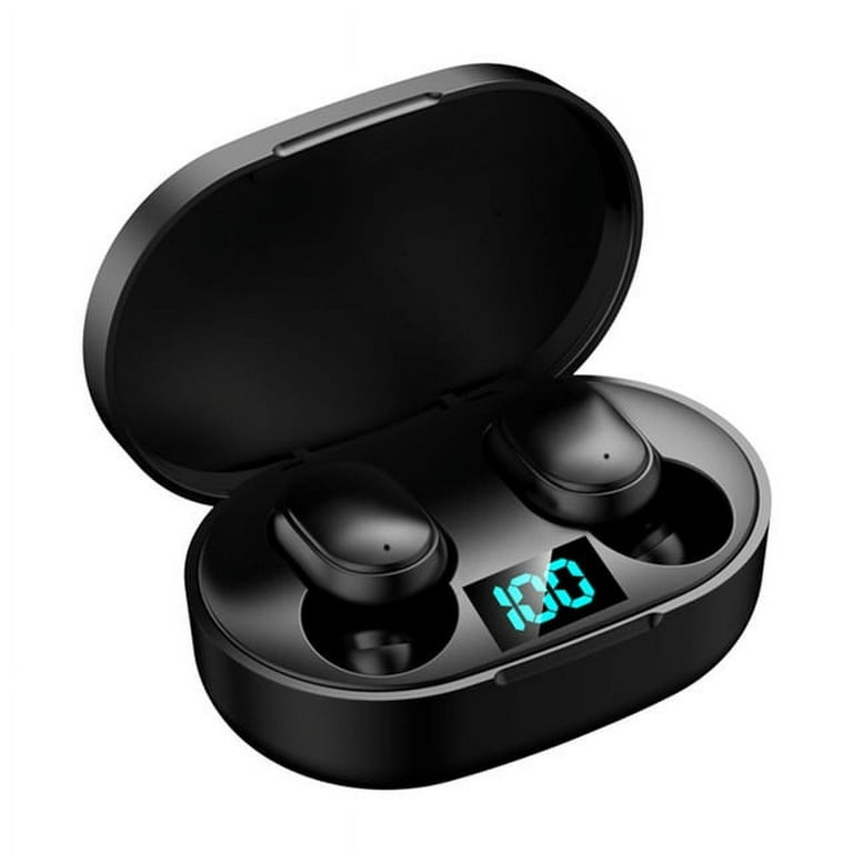  E6S TWS Bluetooth Earphones Wireless Earbuds for Xiaomi Redmi  Noise Cancelling Headsets with Microphone Handsfree Headphones Black :  Electronics
