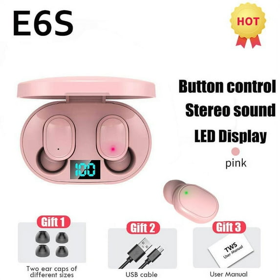 E6s Tws Bluetooth 5.0 Headphones True Wireless Earbuds In Ear Handsfree Stereo Earphones Sports Waterproof Headset With Mic - Earphones & Headphones