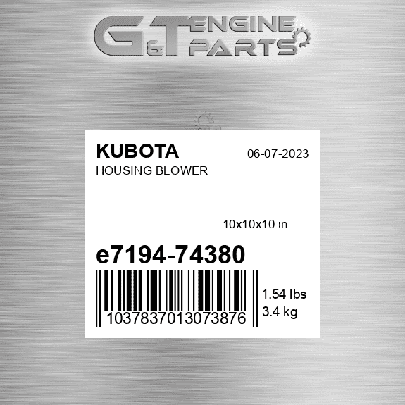 E7194-74380 HOUSING BLOWER fits KUBOTA (New OEM)