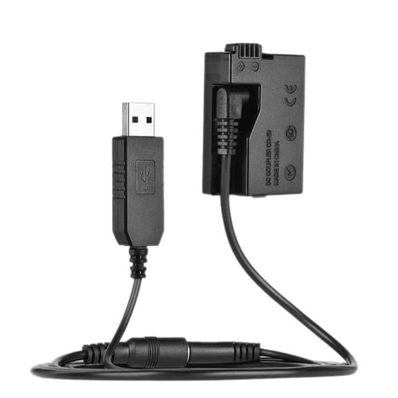 -E8 Dummy Battery with DC Power Bank USB Adapter Cable Replacement for LP-E8 for 550D 600D 650D 700D DSLR Cameras