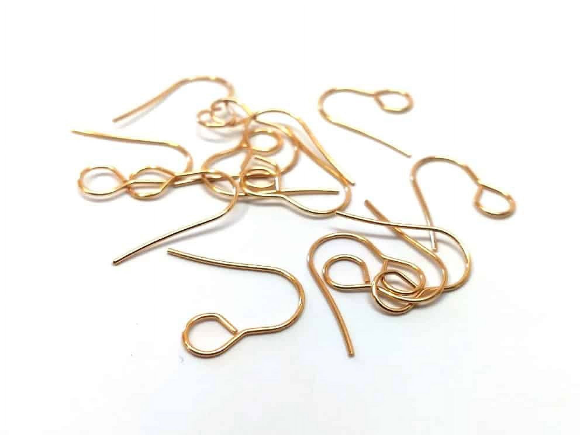 E818B - 500 pcs 304 Stainless Steel Earring Hooks with Loop Hole - 19mm x 14mm - Large Loop: 6mm - Gold