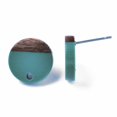 thumbnail image 1 of E833 - 10 pcs. 304 Stainless Steel Earring Posts Studs Settings Cabochons Tacks - 14mm Diameter - Wood and Resin - Brown and Teal, 1 of 1