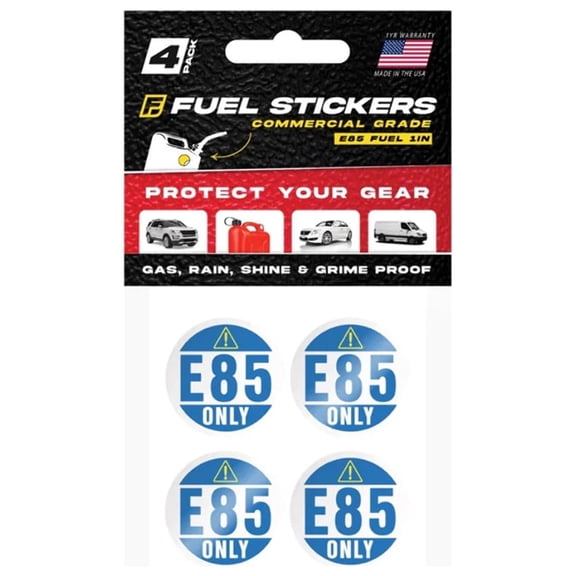 E85 Sticker | 1 Round | 4 Labels | USA Made