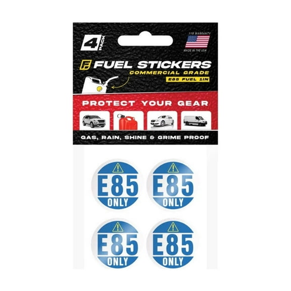 E85 Sticker | 1 Round | 4 Labels | USA Made