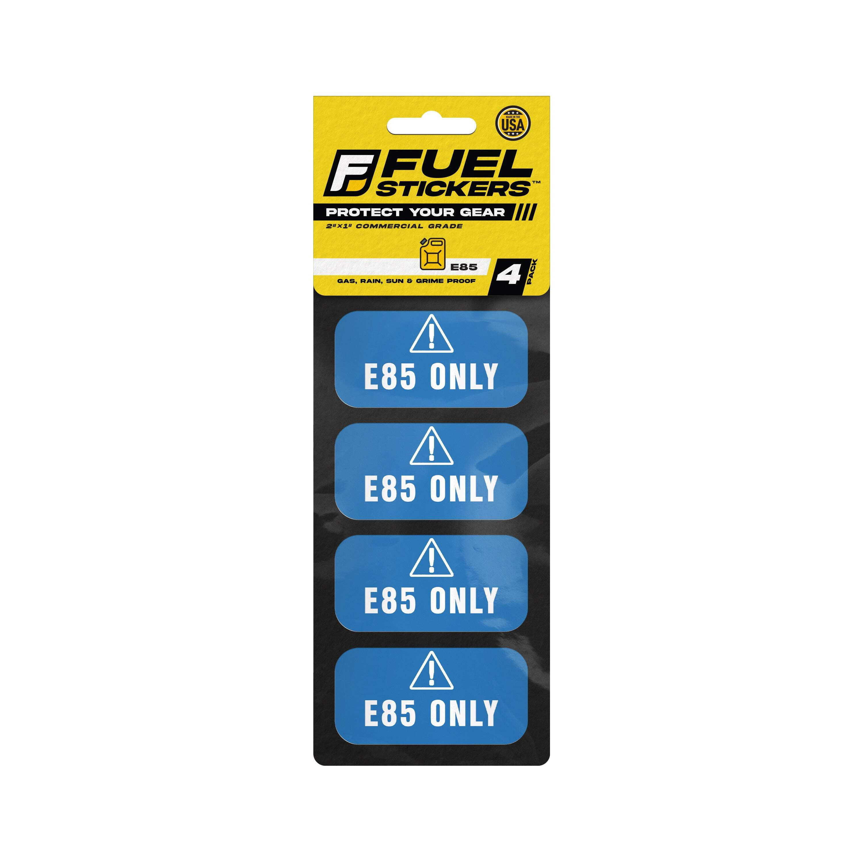 85 Sticker Slant E85 Sticker - Flex Fuel Sticker | 2x1 | 4 Labels | USA Made - Walmart.com