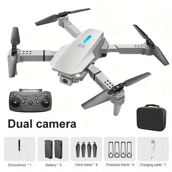 E88 Drone with Camera | Foldable RC Quadcopter with APP Control & 2 Batteries | Real-Time Video Remote Control for Indoor/Outdoor | Perfect Birthday & Easter Gift for Beginners