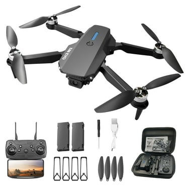 E88 Drone with HD Dual Camera, Mini Drone Foldable RC Quadcopter with Brushless Motor, Toys Gifts for Kids and Adults Beginners, Black