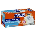 Hefty Ultra Strong Tall Kitchen Trash Bags, Clean Burst Scent, 13 Gallon, 40 Count