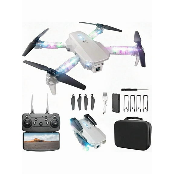 E99 Foldable Drone with Dual Camera, Remote Control & 600mAh Battery, 50m Altitude HD Aerial Photography for Beginners - Indoor/Outdoor RC Quadcopter