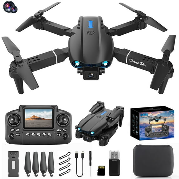 E99 Foldable Quadcopter Drone with 1080P Camera & Remote Screen,2.4G Remote Control,Altitude Hold, Gesture Control,Gift for Boys Girls