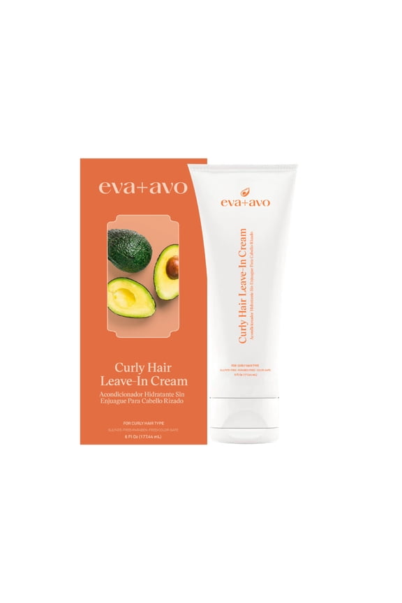 Eva Avo Curly Leave-In Cream, Detangling & Hydrating, 6 fl oz