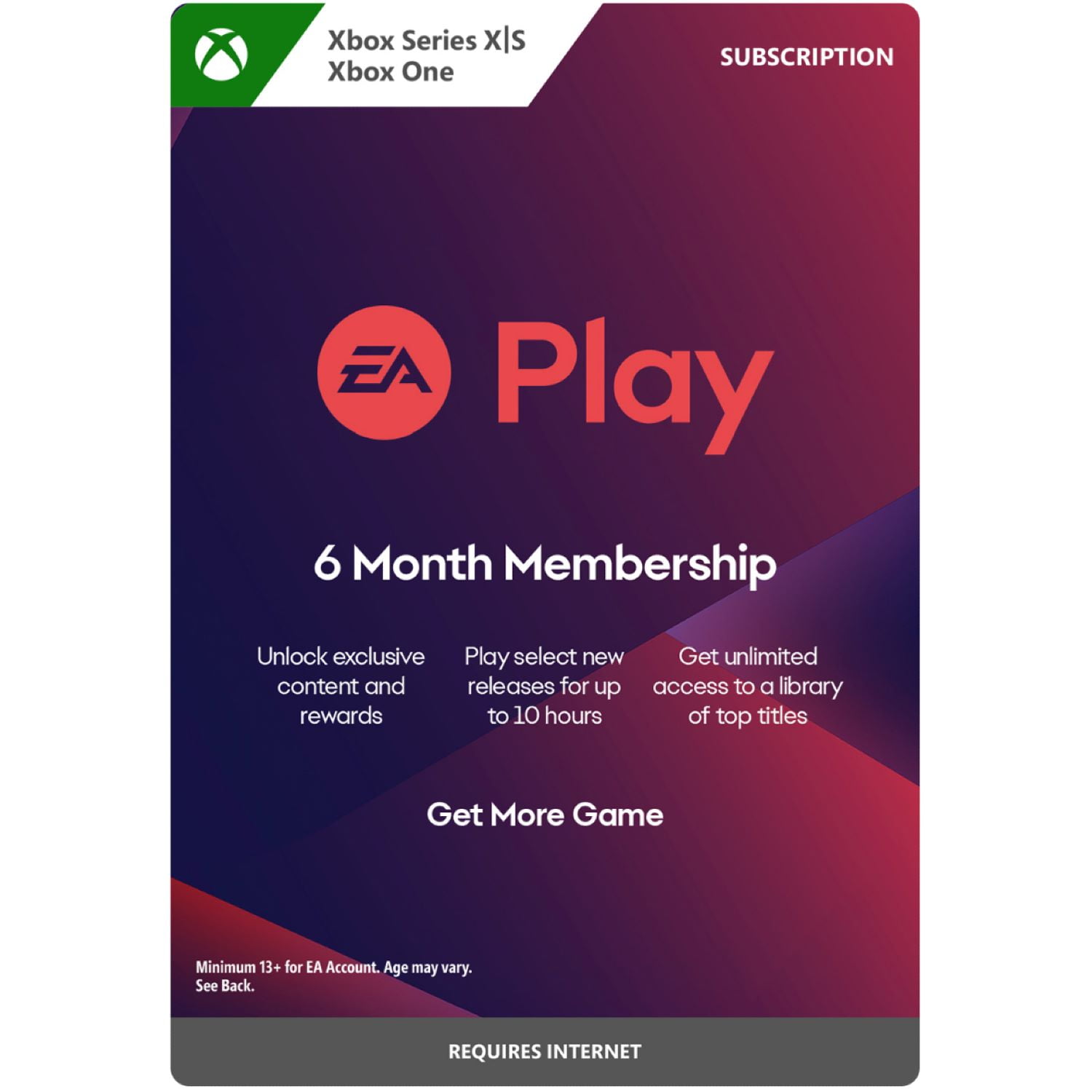 EA Play 6 Month Subscription - Xbox One, Xbox Series X|S [Digital]