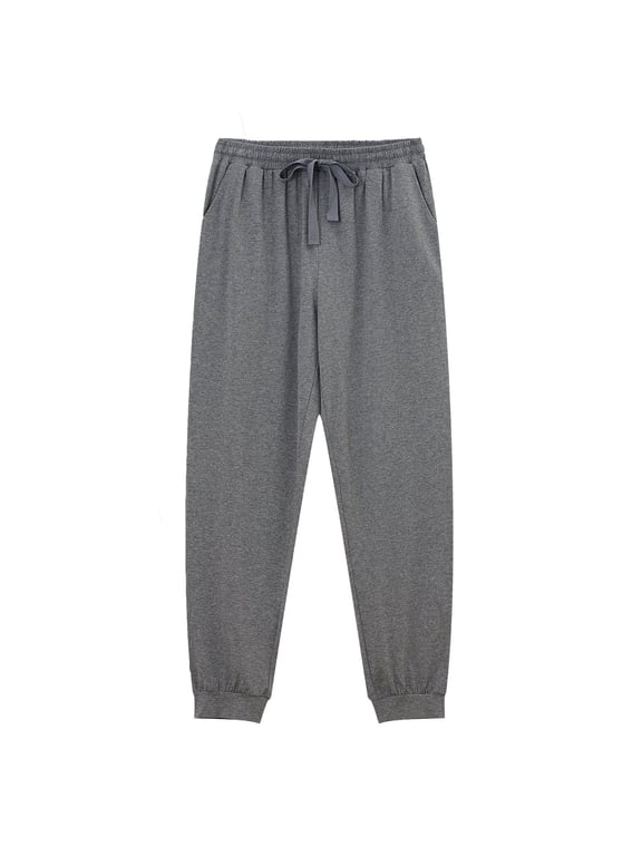 100% Cotton Men's Pajama Pants Lightweight Lounge Soft Sleep Pants for Men Sleepwear with Pockets Jogger Sleep Comfy Pj Pant(Gray,M)