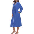 thumbnail image 1 of EA'S SECRET 100% Cotton Womens Long Robe Lightweight Kimono Bath Robe with Pockets(Blue,L), 1 of 9