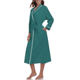 thumbnail image 1 of EA'S SECRET 100% Cotton Womens Robe Lightweight Long Kimono Bath Robe Soft Knit Spa Robes Ladies Loungewear with Pockets(Green,L), 1 of 9