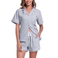 thumbnail image 1 of EA'S SECRET Cotton Pajamas for Women Set Soft Short Sleeve Sleepwear Button Down Nightwear Loungewear Pjs Lounge Sets S-XXL(Gray,M), 1 of 7
