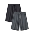 thumbnail image 1 of EA'S SECRET Men’s Pajama Bottoms Bamboo Rayon Short Flexible Elastic Waistband Drawstring Sleep Pants with Pockets Knit Summer (BG, L), 1 of 7