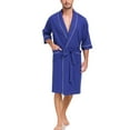 thumbnail image 1 of EA'S SECRET Mens Robes 100% Cotton Lightweight Kimono Bathrobe Soft Robe ShorttSleeve Sleepwear Soft Knee Length Robe with Pockets Spa Robes for Men (Cobalt Blue,2XL), 1 of 8