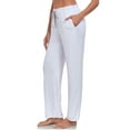 thumbnail image 1 of EA'S SECRET Womens Bamboo Pajamas Pants Lightweight Ruffled Waist Sweatpants Wide Leg Pajama Lounge Pants with Pockets (White,M), 1 of 8