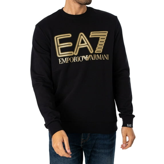 EA7 Graphic Neon Sweatshirt, Black