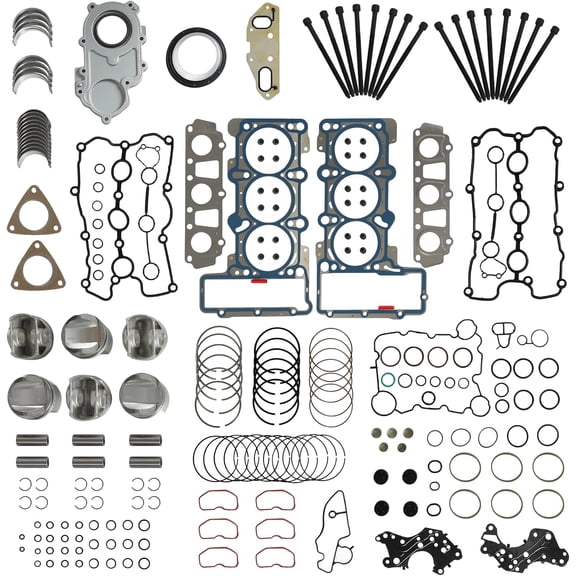 EA837 3.0 Engine Overhaul Rebuild Kit with Piston KitFit for Audi A4 A5 A6 A7 Q5 Q7 VolksWagen Touareg TFSI V6 3.0L 2010-2017