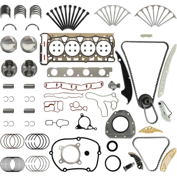 EA888 21mm Engine Rebuild Overhaul Kit With Timing Chain Kit & 21mm Piston Kit Intake/Exhaust Valves Fit For VW Golf Passat CC Audi A3 A4 A5 TT 1.8T 2.0T 2007-2015 CABA CABB