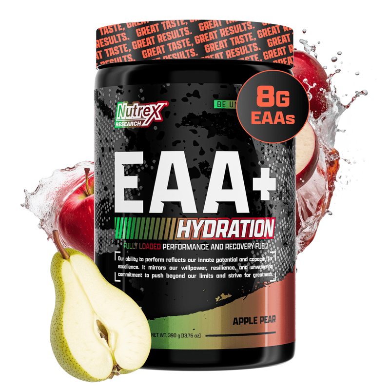 Nutrex Research EAA Hydration | EAAs + BCAA Powder | Muscle Recovery, Strength, Endurance | 8G Essential Amino Acids + Electrolytes | Apple Pear