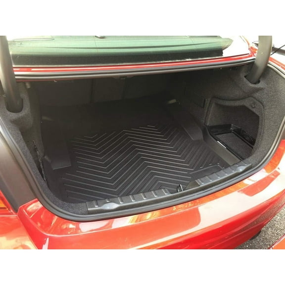 EACCESSORIES EA Cargo Liner Trunk Mat for BMW 3-Series F30 M3 F80 Sedan 2012-2018 Weather-Resistant Trunk Mats for Cars with Raised Lip Non-Slip Car Trunk Mat Rubber Laser Pre-Cut Design