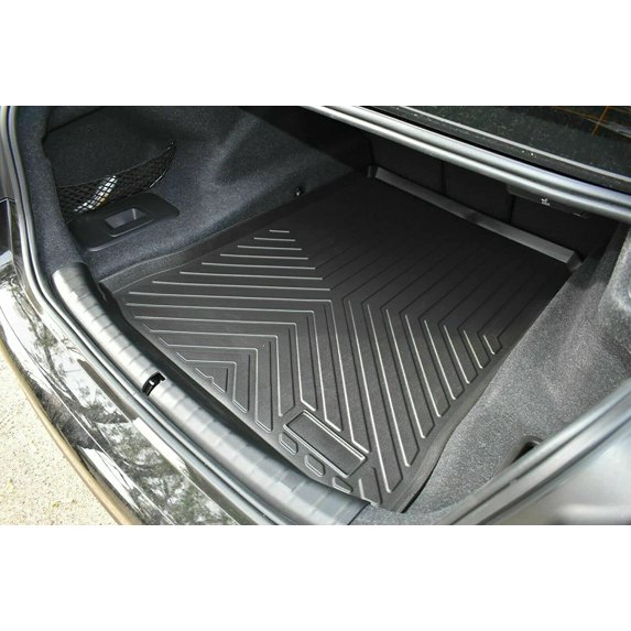 EACCESSORIES EA Cargo Liner – Trunk Mat for BMW 5-Series F90 M5 2017-2023 – Weather-Resistant Trunk Mats for Cars with Raised Lip – Non-Slip Car Trunk Mat Rubber – Laser Pre-Cut Design