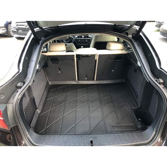 EACCESSORIES EA Cargo Liner  Trunk Mat for BMW X4 F26 2015-2018  Weather-Resistant Trunk Mats for Cars with Raised Lip  Non-Slip Car Trunk Mat Rubber  Easy to Install  Laser Pre-Cut Design